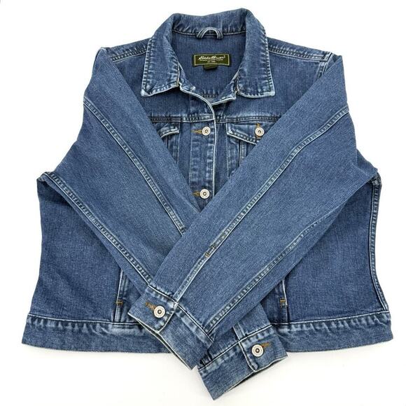 Eddie Bauer Womens Blue Denim Long Sleeve Button Front Jean Jacket Size Large - Picture 5 of 7